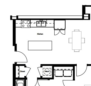 1 Bedroom Floor Plan 1 Bedroom Floor Plan at Skyline Tower Apartments, Fort Wayne, 46802